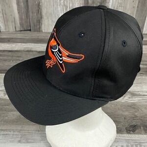 Vintage Logo 7 Baltimore Orioles Snapback Hat Black MLB Baseball Bird Logo Cap